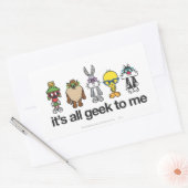 Sticker Rectangulaire Nerds LOONEY TUNES™ - Tous Geeks pour moi (Enveloppe)
