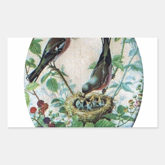 Sticker Rectangulaire Nest of Joy : L'amour du jeune esprit nourdissant  (Devant)