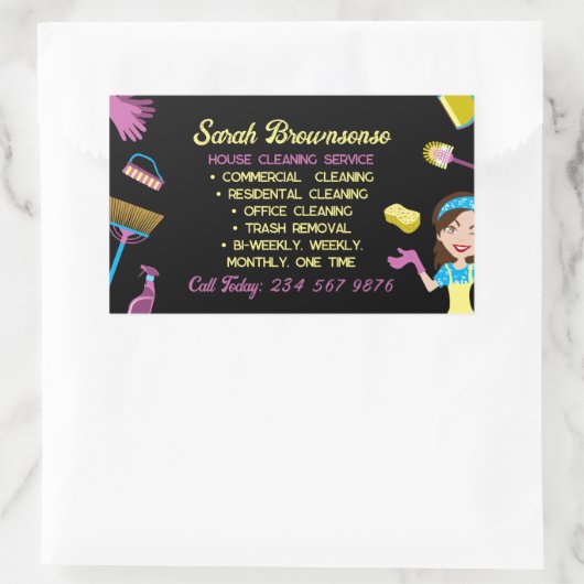 Sticker Rectangulaire Nettoyage de la main (Sac)