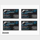 Sticker Rectangulaire Nettoyage de l'alimentation à pression noire profe (Feuille)