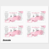 Sticker Rectangulaire Nettoyeur à cils noir rose (Feuille)