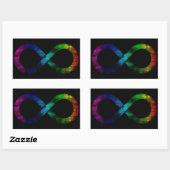 Sticker Rectangulaire Neurodiversité Arc-en-ciel Infinité Aquarelle (Feuille)