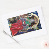 Sticker Rectangulaire NEUROMANCER, bleu rouge (Enveloppe)