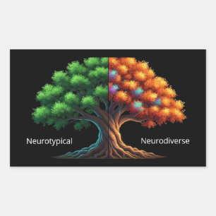 Sticker Rectangulaire Neurotypique vs Neurodiverse