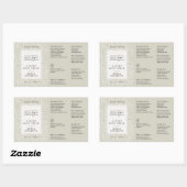 Sticker Rectangulaire Neutral Beige Boho Pattern Logo 4OZ Cosmo Bottle (Feuille)