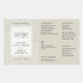 Sticker Rectangulaire Neutral Beige Boho Pattern Logo 4OZ Cosmo Bottle (Devant)