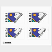 Sticker Rectangulaire Nevada L'État Argent (Feuille)