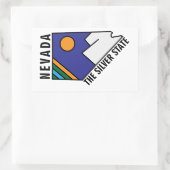 Sticker Rectangulaire Nevada L'État Argent (Sac)