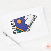 Sticker Rectangulaire Nevada L'État Argent (Enveloppe)