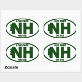 Sticker Rectangulaire New Hampshire Live Feed or Die (Feuille)