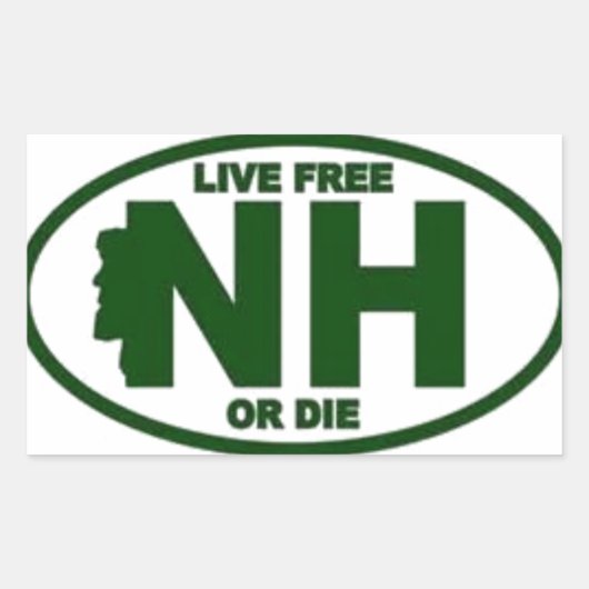 Sticker Rectangulaire New Hampshire Live Feed or Die (Devant)