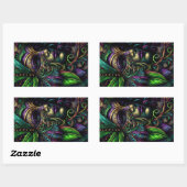 Sticker Rectangulaire New Orleans Mardi Gras Art Abstrait (Feuille)