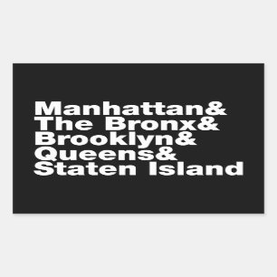 Sticker Rectangulaire ~ New York City de cinq villes