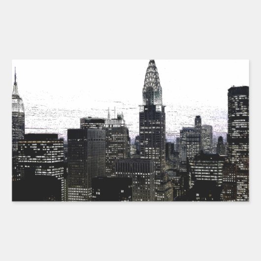 Sticker Rectangulaire New York City Midtown (Devant)