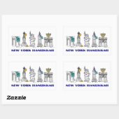 Sticker Rectangulaire New York City New York Joyeux Hanoukka Chanukah Ho (Feuille)