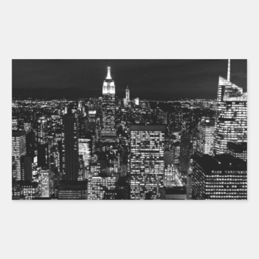 Sticker Rectangulaire New York City Night Skyline (Devant)