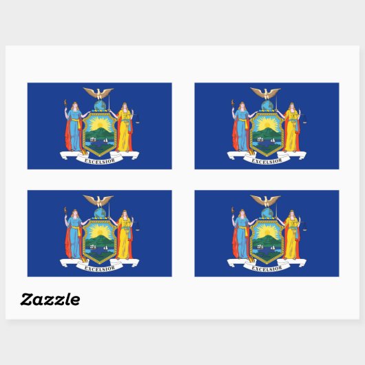 Sticker Rectangulaire New York : The Empire State, Home Big Apple Flag (Feuille)