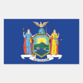Sticker Rectangulaire New York : The Empire State, Home Big Apple Flag (Devant)