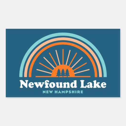 Sticker Rectangulaire Newfound Lake New Hampshire Rainbow (Devant)