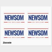 Sticker Rectangulaire Newsom pour le président (Feuille)