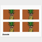 Sticker Rectangulaire Newsprint ananas (Feuille)