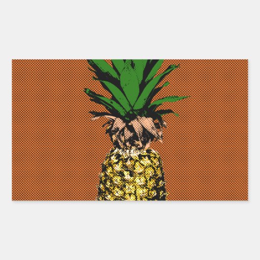 Sticker Rectangulaire Newsprint ananas (Devant)