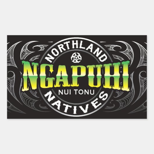 Sticker Rectangulaire Ngapuhi Lifer Chrome (Devant)