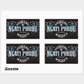 Sticker Rectangulaire Ngati Porou Lifer Moko Chrome (Feuille)