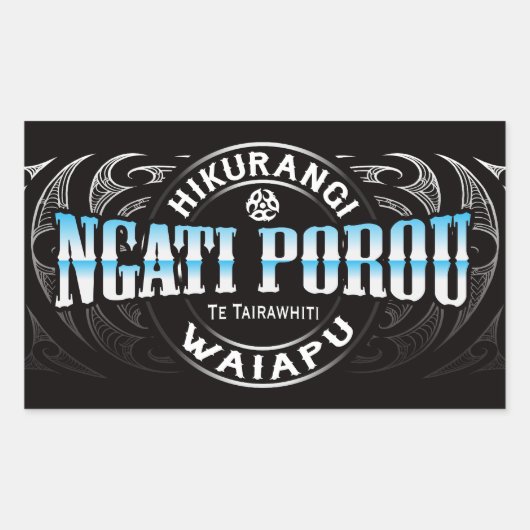 Sticker Rectangulaire Ngati Porou Lifer Moko Chrome (Devant)