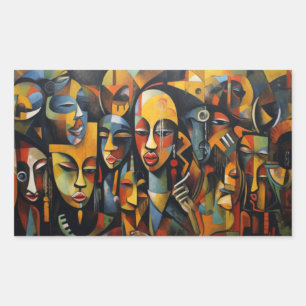 Sticker Rectangulaire Nigeria, Art Abstrait nigérian, Art Africain