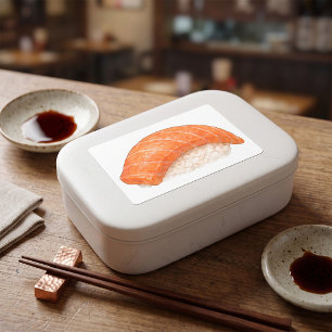 Sticker Rectangulaire Nigiri de saumon sushi japonais pour foodie