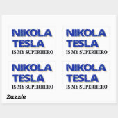 Sticker Rectangulaire Nikola Tesla est mon super-héros (Feuille)