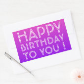 Sticker Rectangulaire N'Importe Quel Nom Modifiable Joyeux Anniversaire  (Enveloppe)