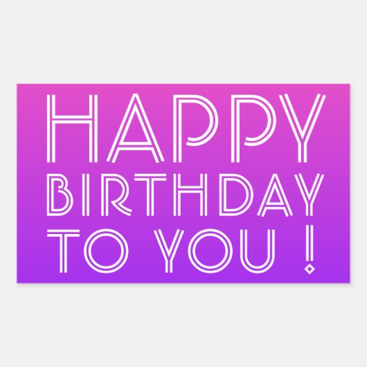 Sticker Rectangulaire N'Importe Quel Nom Modifiable Joyeux Anniversaire  (Devant)