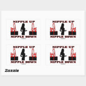 Sticker Rectangulaire Nipple Up, Nipple Down, Terrain D'Huile Dit, Pétro (Feuille)