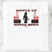 Sticker Rectangulaire Nipple Up, Nipple Down, Terrain D'Huile Dit, Pétro (Sac)