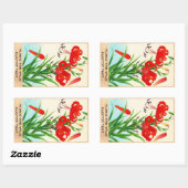 Sticker Rectangulaire Nishimura Hodo Lys des tigres fleurs shin hanga (Feuille)