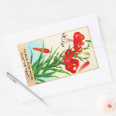 Sticker Rectangulaire Nishimura Hodo Lys des tigres fleurs shin hanga (Enveloppe)