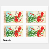 Sticker Rectangulaire Nishimura Hodo Tiger Lilies shin hanga fleurs (Feuille)