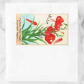 Sticker Rectangulaire Nishimura Hodo Tiger Lilies shin hanga fleurs (Sac)