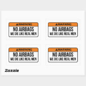 Sticker Rectangulaire No AirBags We Die comme de vrais hommes autocollan (Feuille)