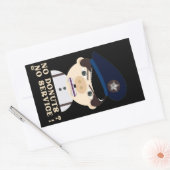 Sticker Rectangulaire "NO DONUTS, NO SERVICE" drôle d'officier de police (Enveloppe)