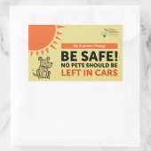 Sticker Rectangulaire No Pets Should Be Left In Cars - My Summer Pledge (Sac)