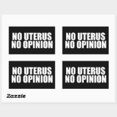 Sticker Rectangulaire No Uterus No Opinion Pro Choice Citation Black (Feuille)