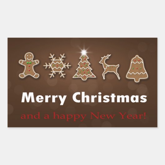 Sticker Rectangulaire Noble Noël Gingerbread Cookies (Devant)