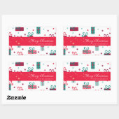 Sticker Rectangulaire Noël (Feuille)