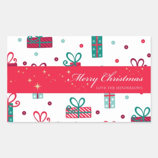 Sticker Rectangulaire Noël (Devant)