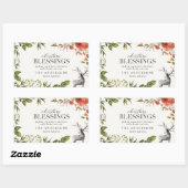 Sticker Rectangulaire Noël Bénédictions aquarelle feuillage Vacances (Feuille)