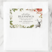 Sticker Rectangulaire Noël Bénédictions aquarelle feuillage Vacances (Sac)