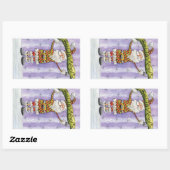 Sticker Rectangulaire Noël Caricature mignonne, je crois en Père Noël (Feuille)